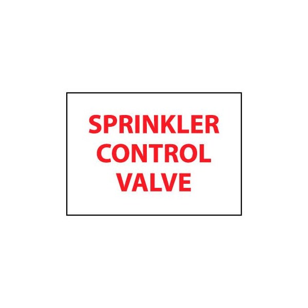 National Marker Co Fire Safety Sign - Sprinkler Control Valve - Plastic M122RB - main
